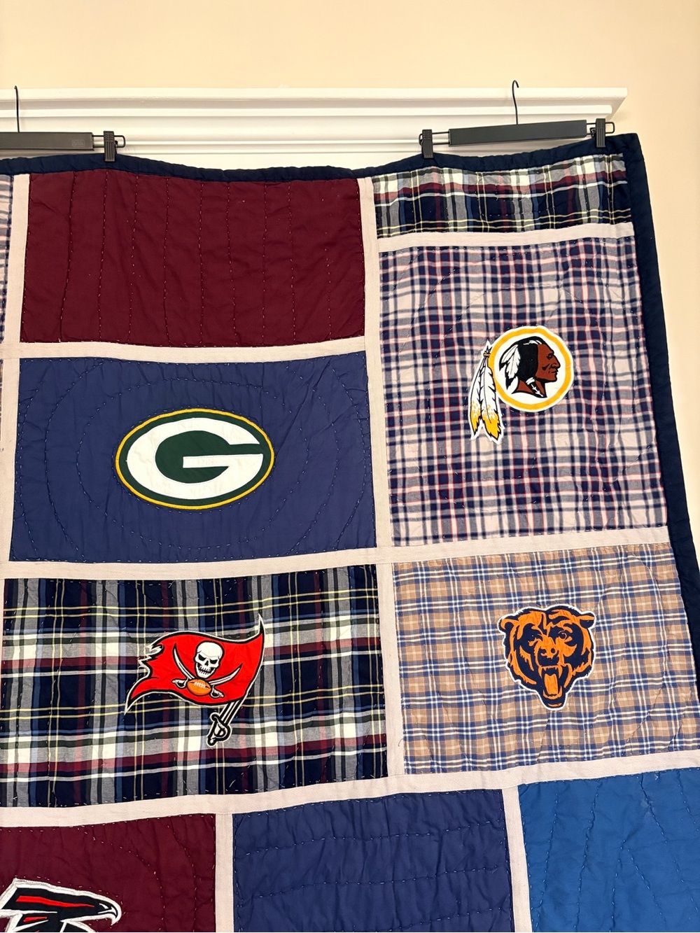 Pottery Barn PB Teen NFL Football Team Logos Full Queen Quilt Comforter - Picture 9 of 13